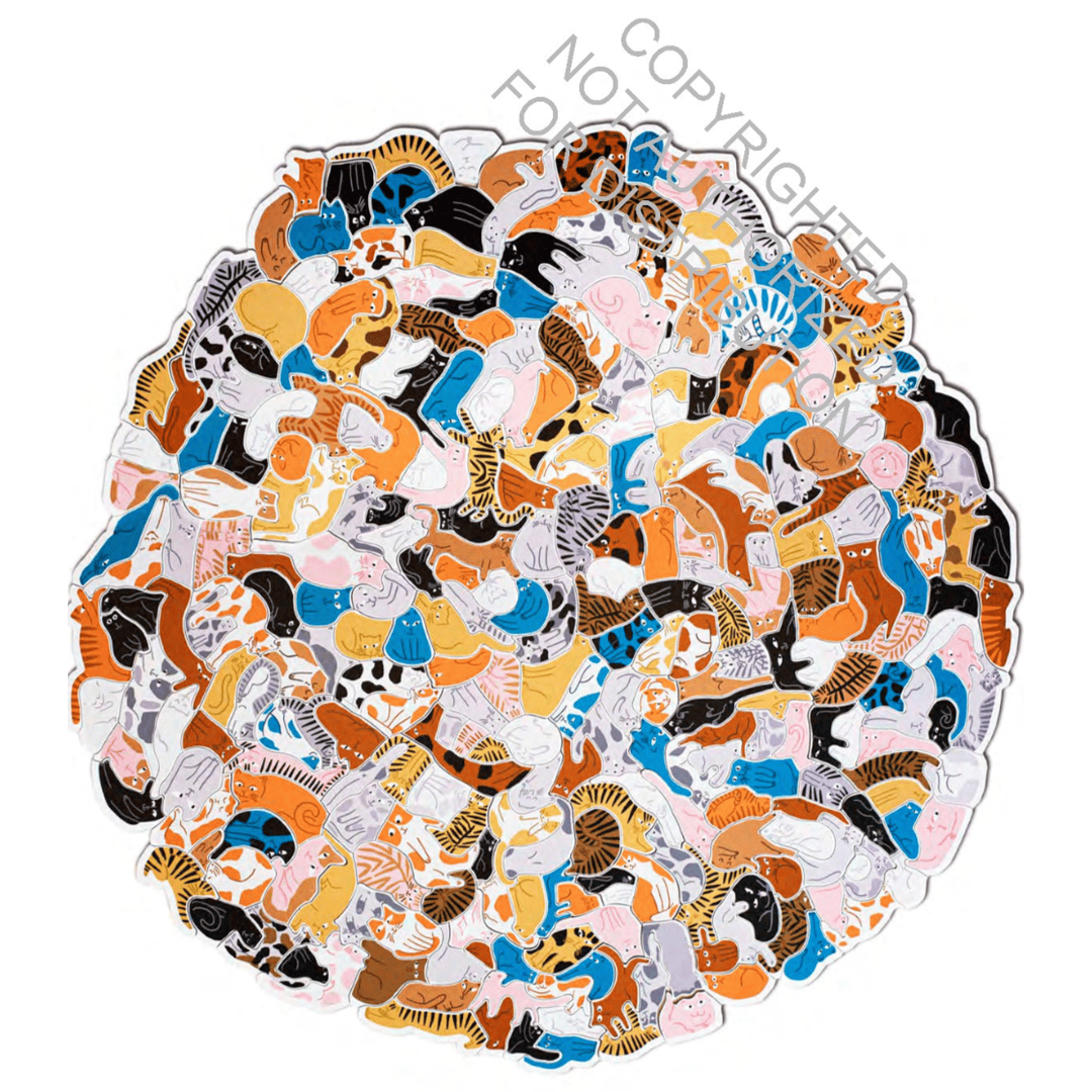 299 Cats and a Dog - A Feline Cluster Puzzle | prettycleanshop