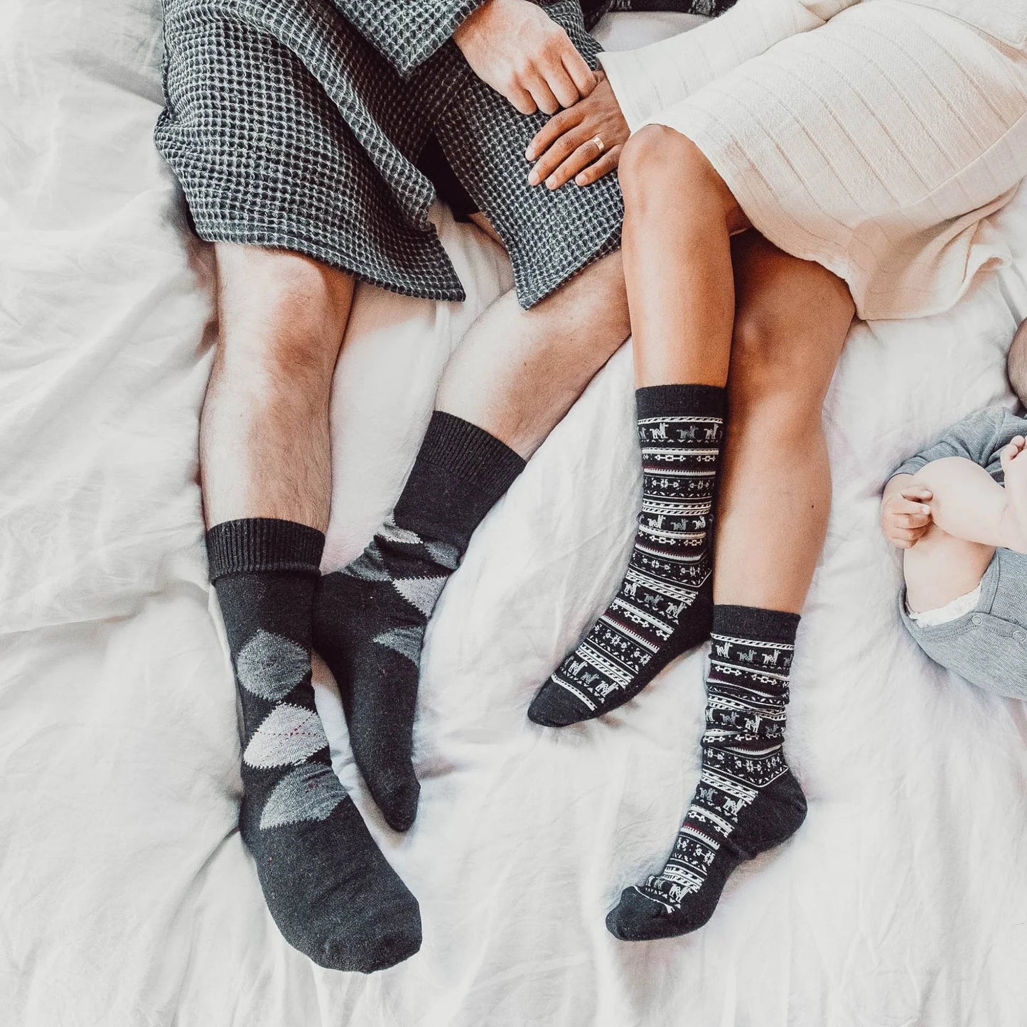 Alpaca Socks - Print - Black