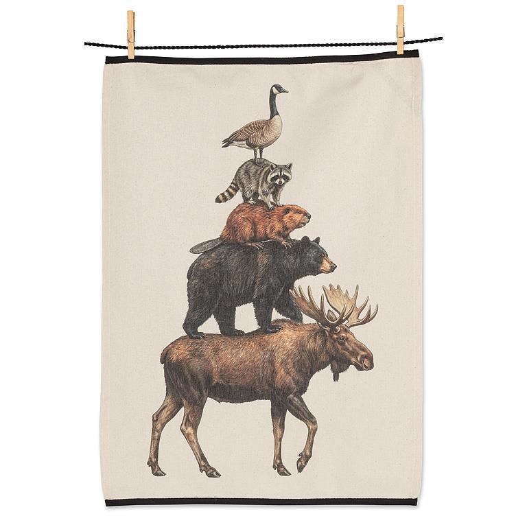 Canadian Animals Kitchen Tea Towel