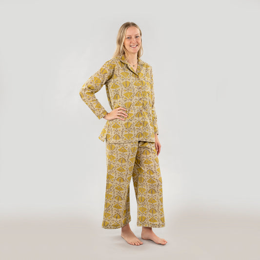 Lotus Block Print Pyjama Set