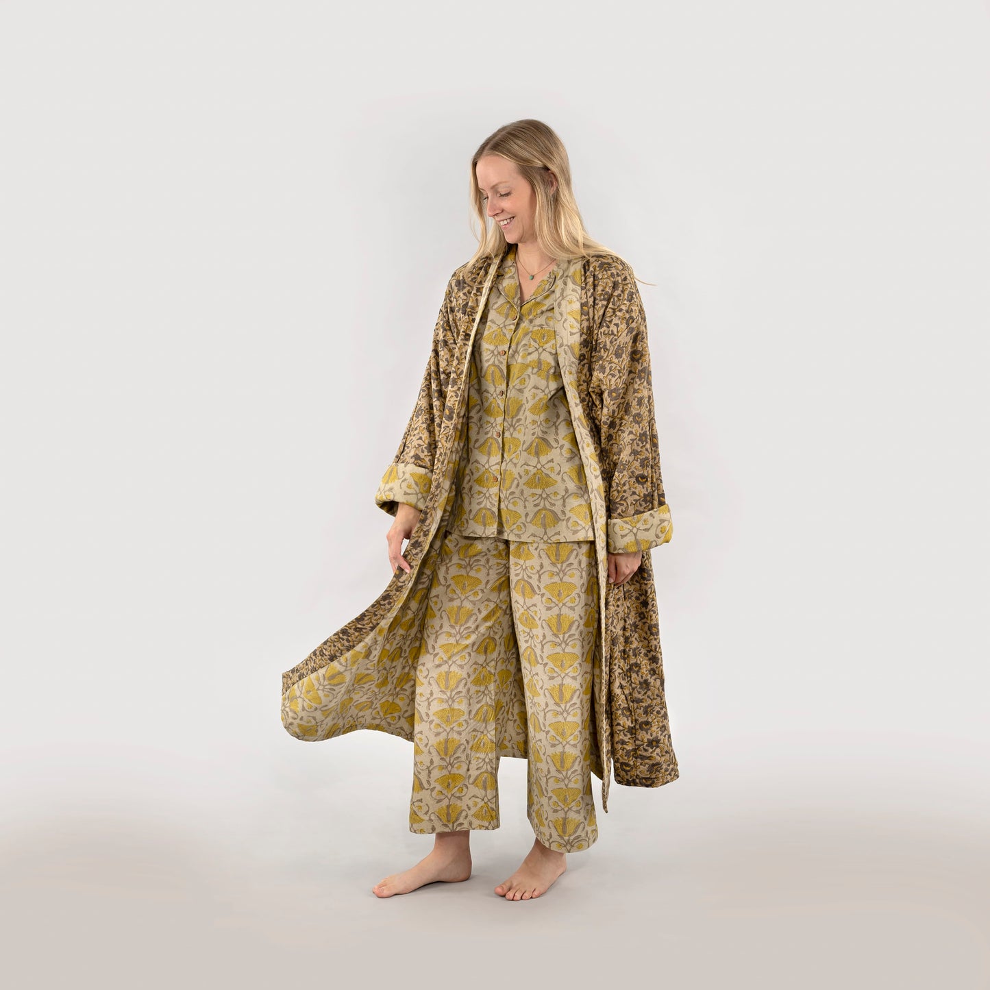 Lotus Block Print Pyjama Set | prettycleanshop