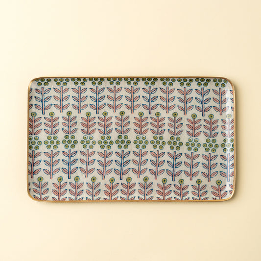 Decorative Enameled Tray - Floria