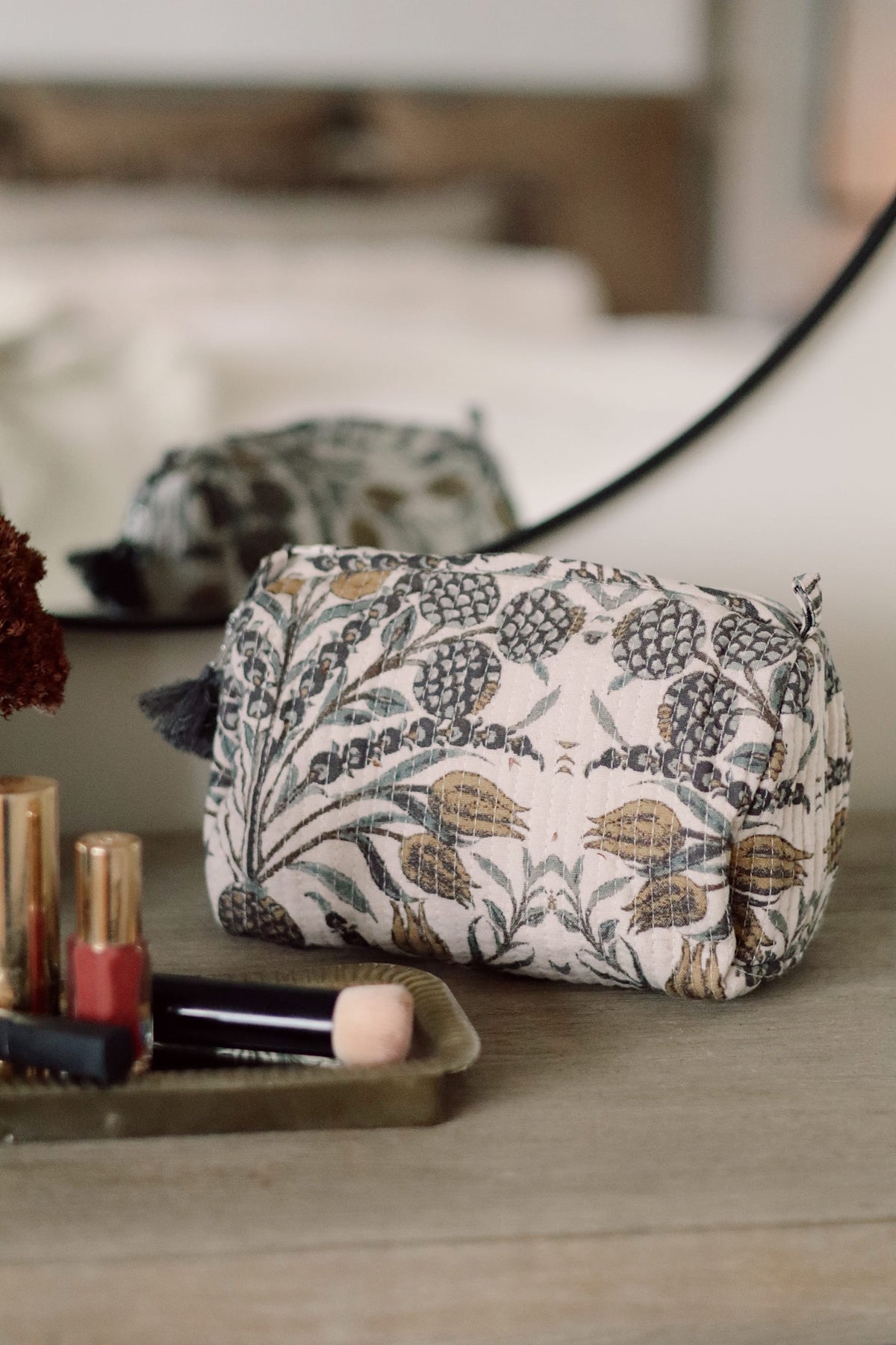 Tropicana Quilted Vanity Pouches - set of 2