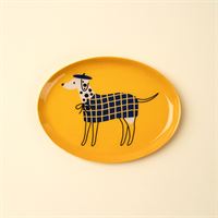 Decorative Enameled Tray - Oval