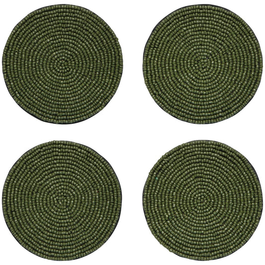 Hand Beaded Coasters - Set of 4