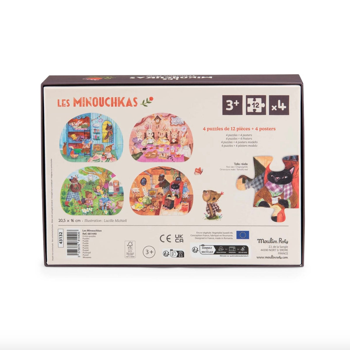 Les Minouchkas Beautiful Day Puzzles - Set of 4 x 12pcs