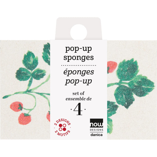 Compostable Pop Up Sponges Berry Bramble - Set of 4 | prettycleanshop.myshopify.com