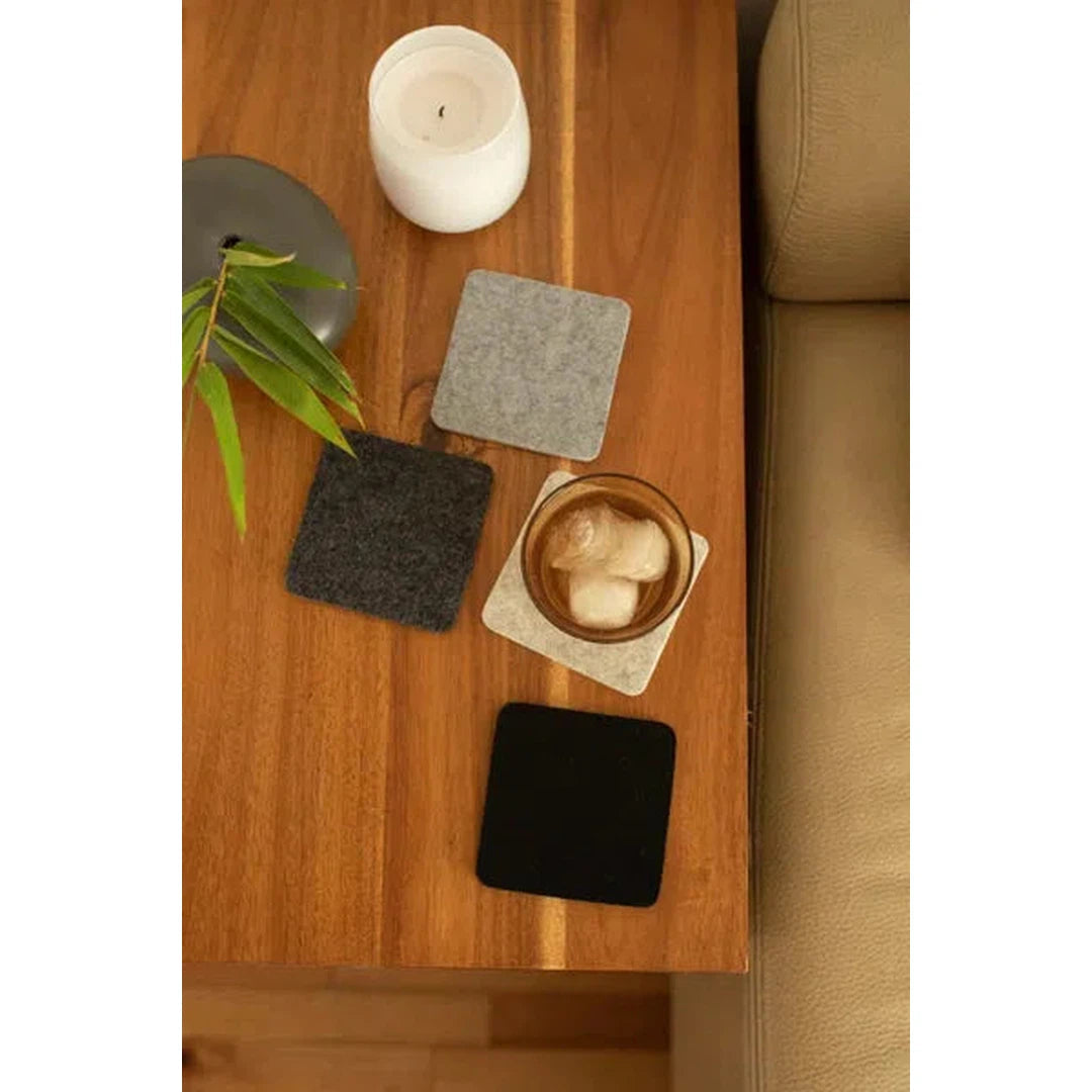 Bierfilzl Merino Wool Felt Square Coaster Multi 4 Pack