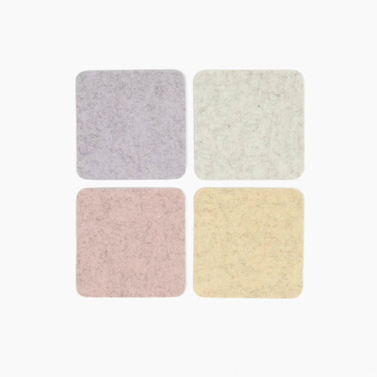 Bierfilzl Merino Wool Felt Square Coaster Multi 4 Pack