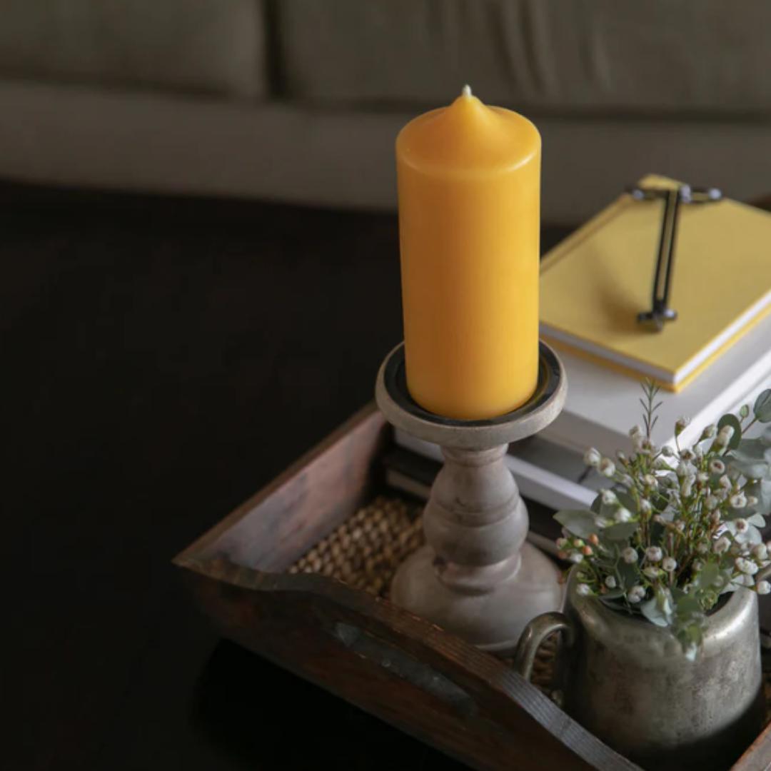 Beeswax Candle - Pillar 6in-Candles-Pretty Clean Shop