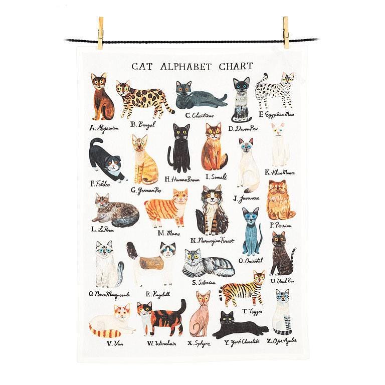 Cat Alphabet Kitchen Tea Towel | prettycleanshop