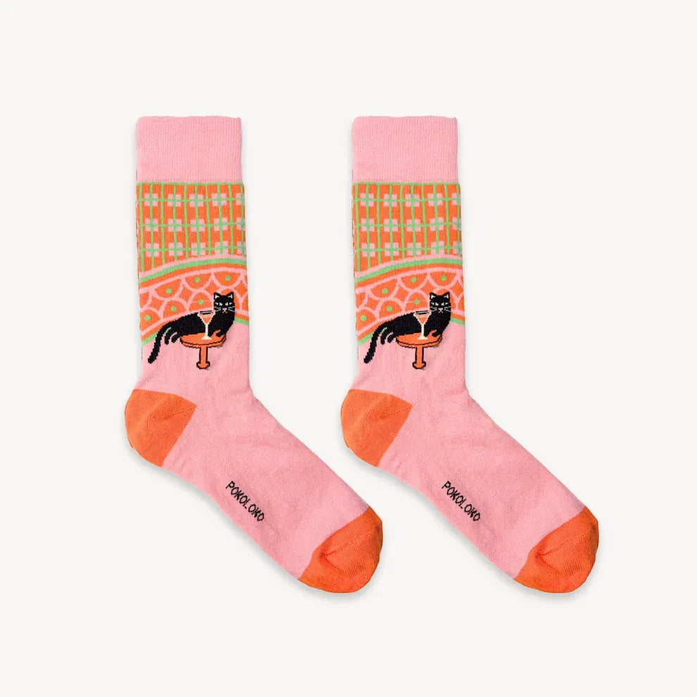 Pima Socks - Cocktail Cats