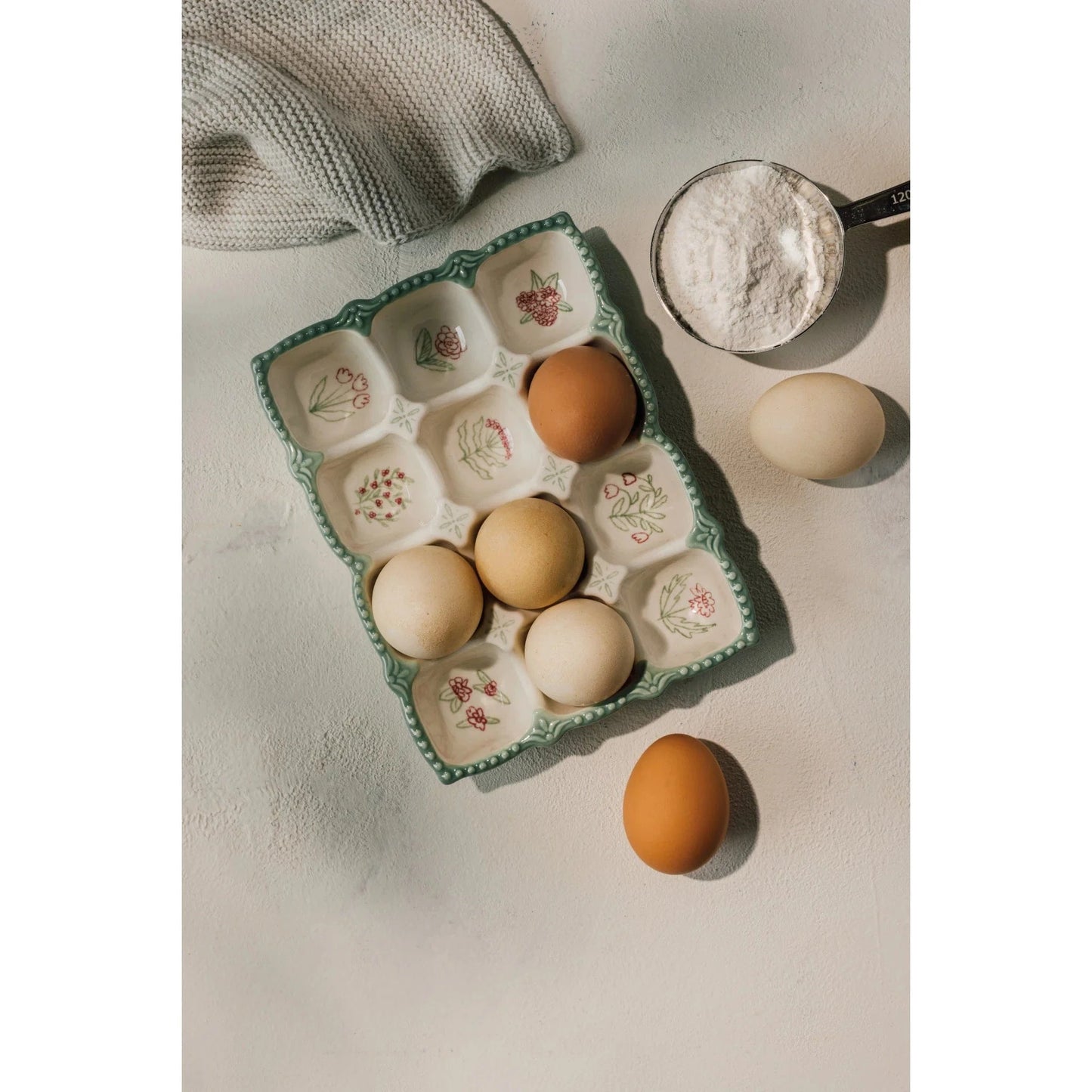 Ceramic Egg Holder Camellia Sage | prettycleanshop
