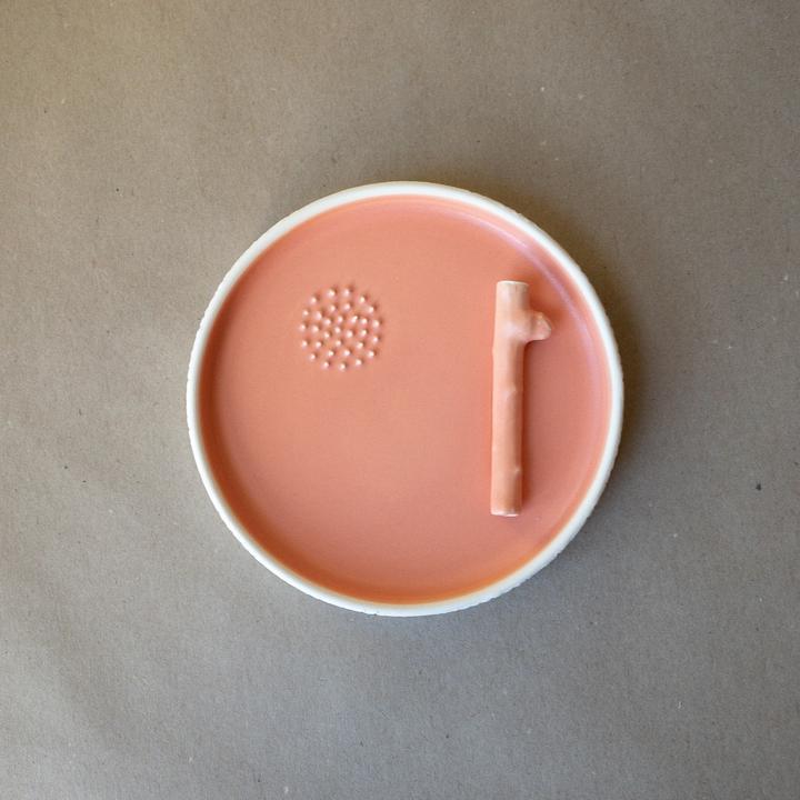 Ceramic Rolling Tray with Pipe - Forest Set - Coral