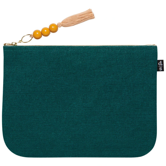 Cotton Canvas Zipper Pouch - Amulet-Cosmetic & Toiletry Bags-Pretty Clean Shop