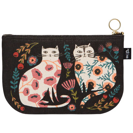 Cotton Canvas Zipper Pouch - Catbloom