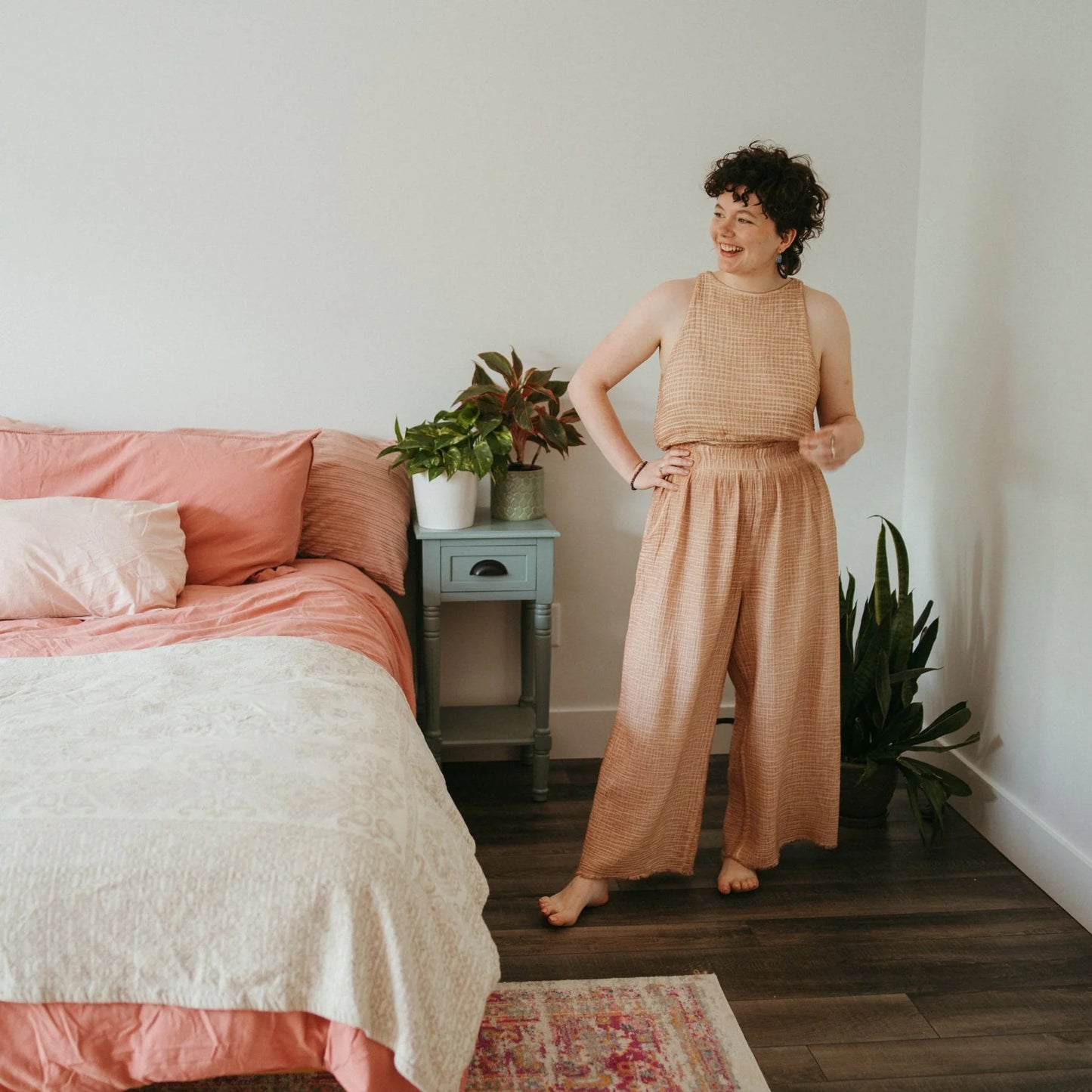 Crinkle Palazzo Pants - One Size