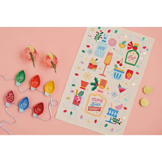 Tea Towel 100% Cotton - Deco Spirits Bright