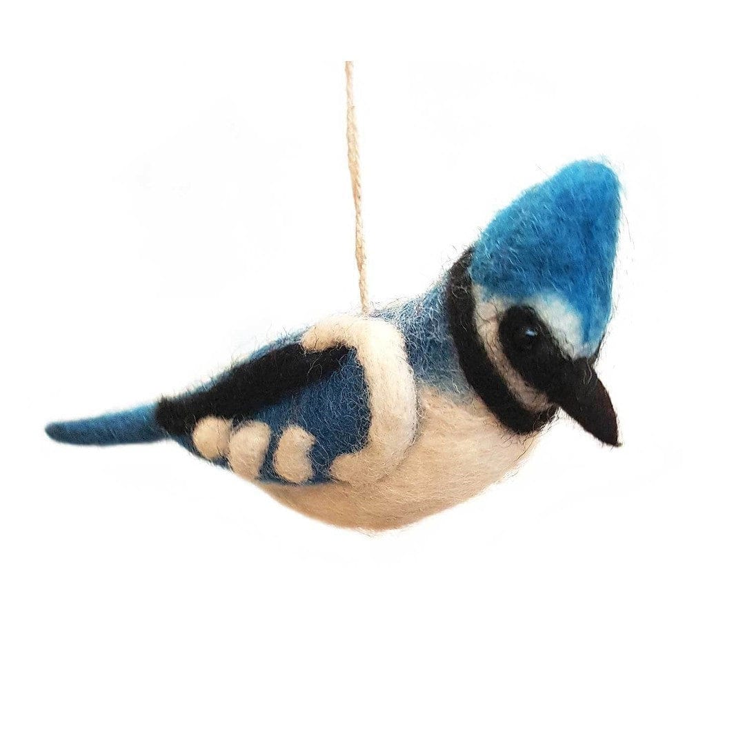 Felted Wool Blue Jay Ornament | prettycleanshop