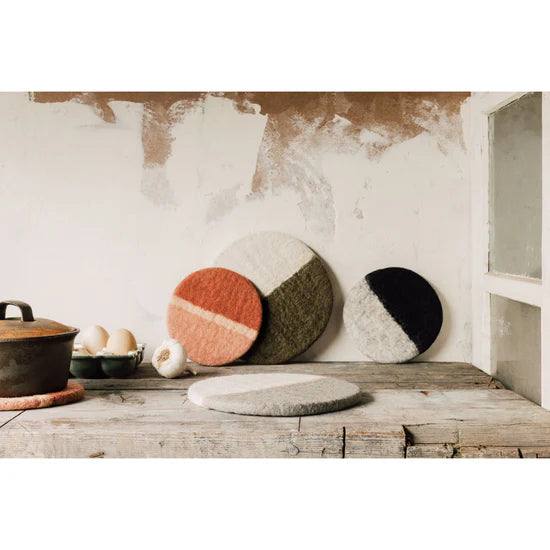 Felted Wool Trivet - Quarry