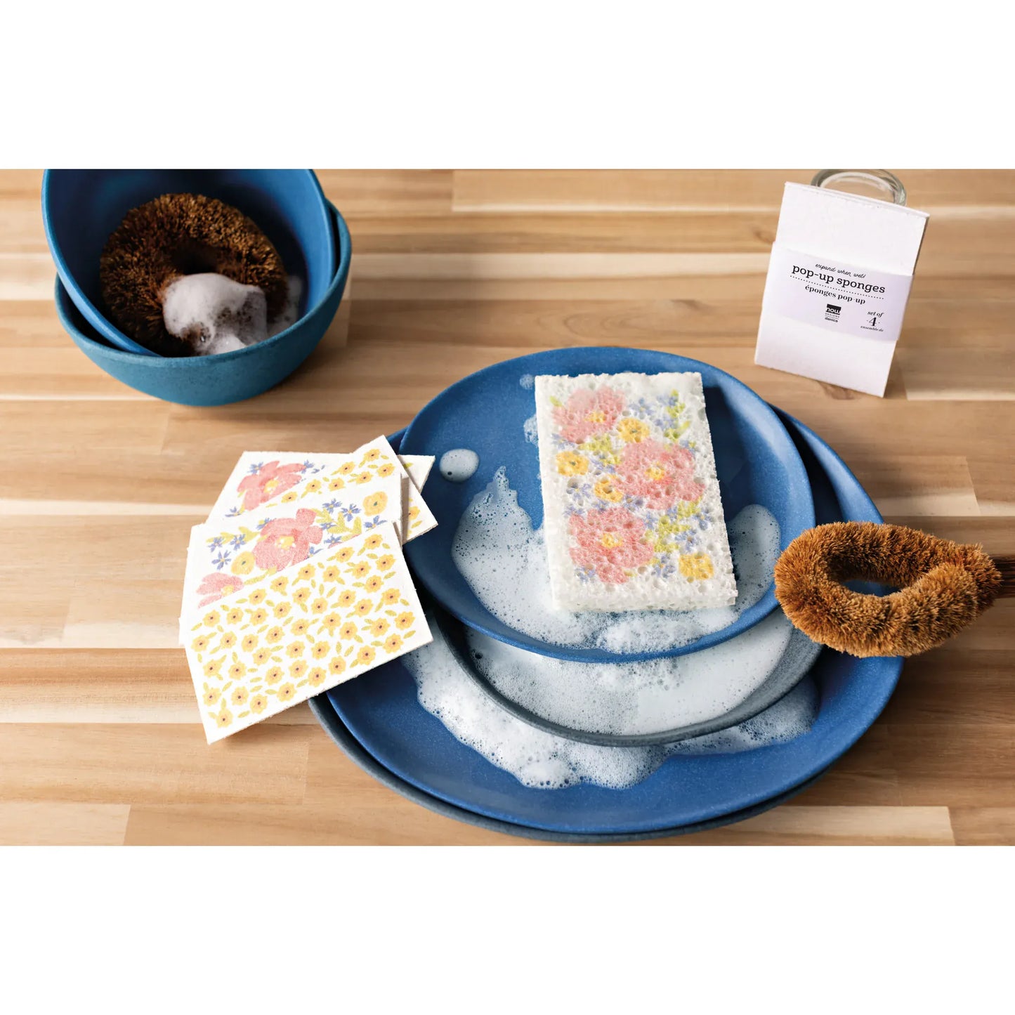 Compostable Pop Up Sponges Full Bloom - Set of 4-Sponges & Scouring Pads-Pretty Clean Shop