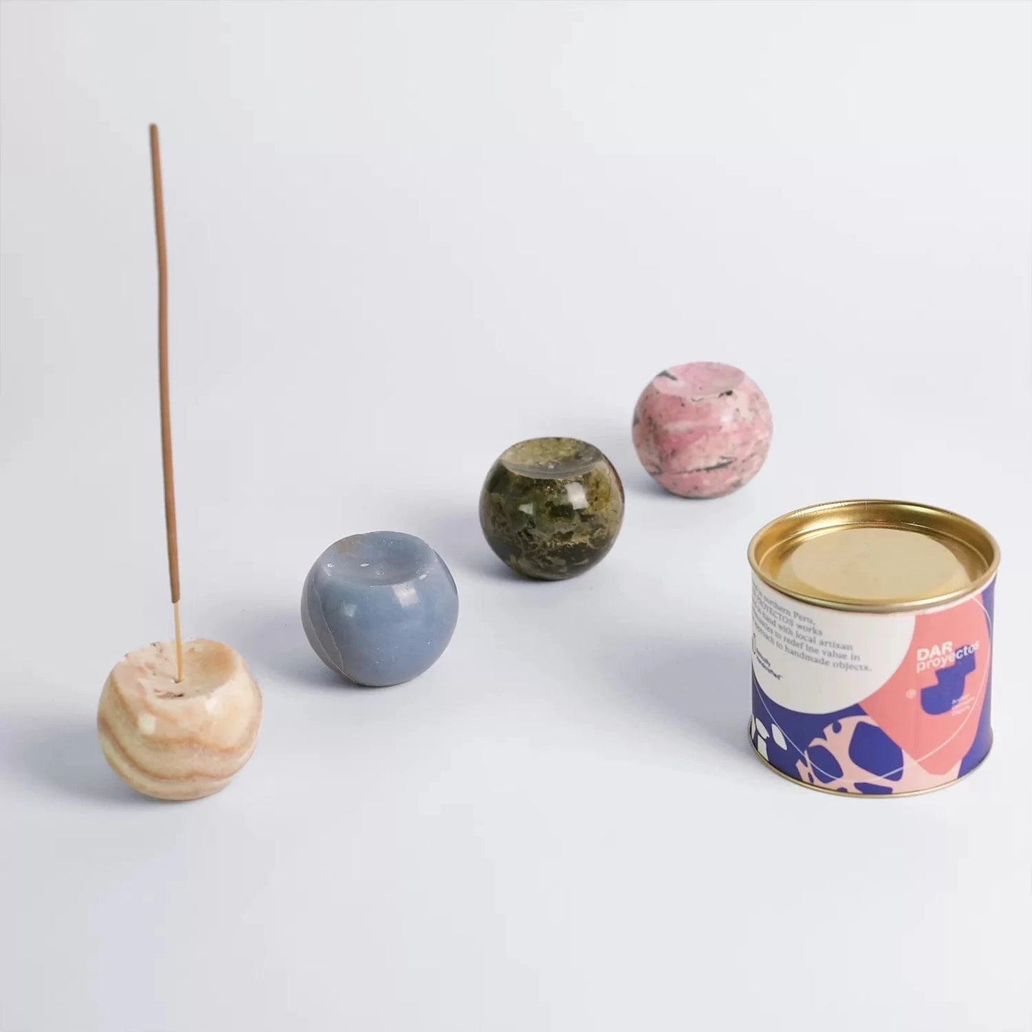 Gemstone Waxing Moon Incense Holder - Cream Onyx | prettycleanshop