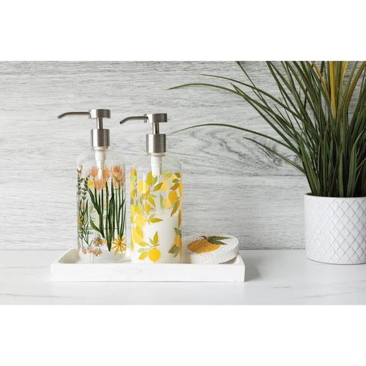 Glass Soap Pump Dispenser - Bees & Blossoms