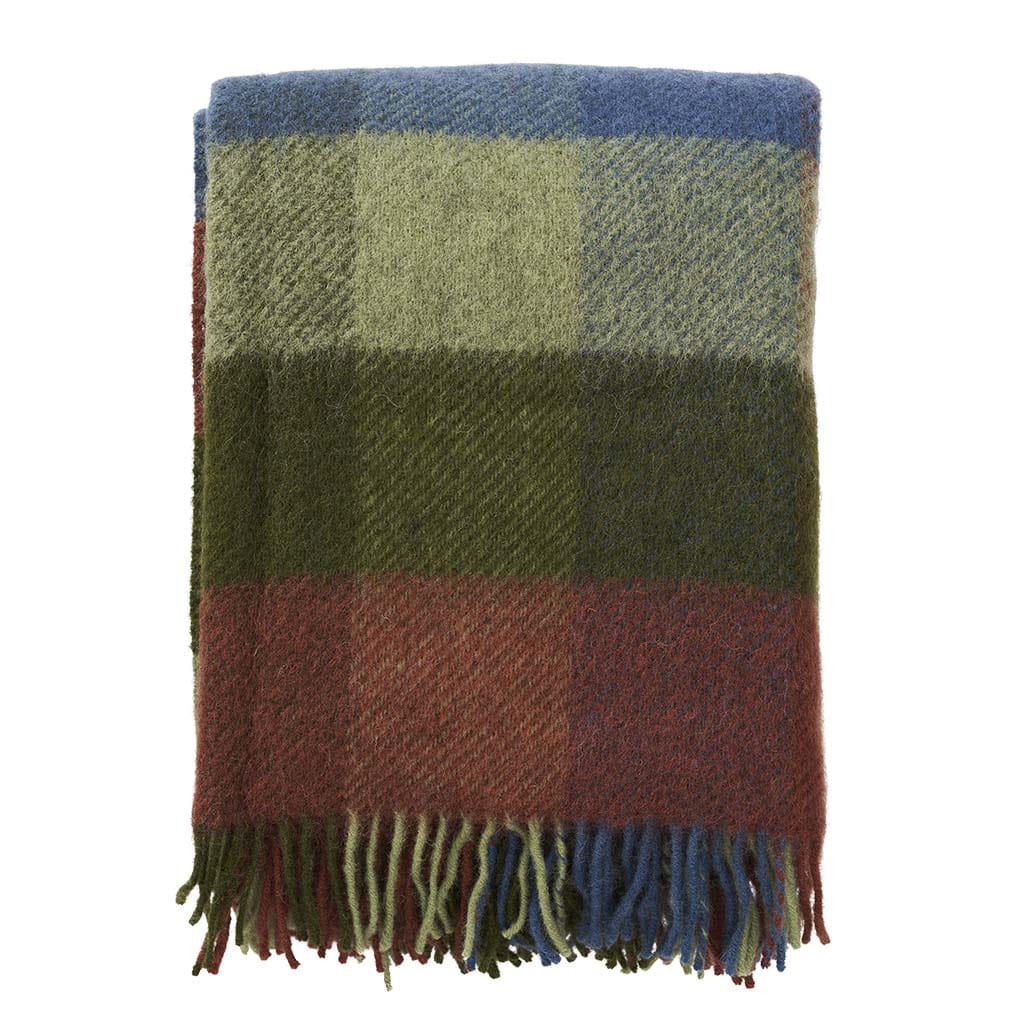 Multi Green Gotland & Lambswool Throw