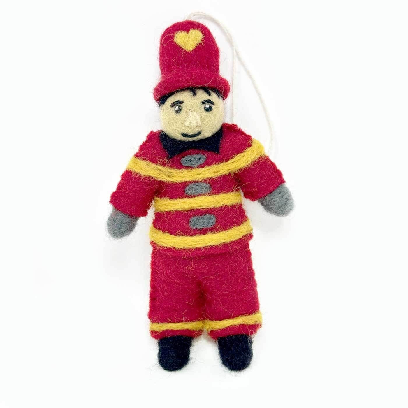 Felted Wool Fire Fighter Ornament | prettycleanshop