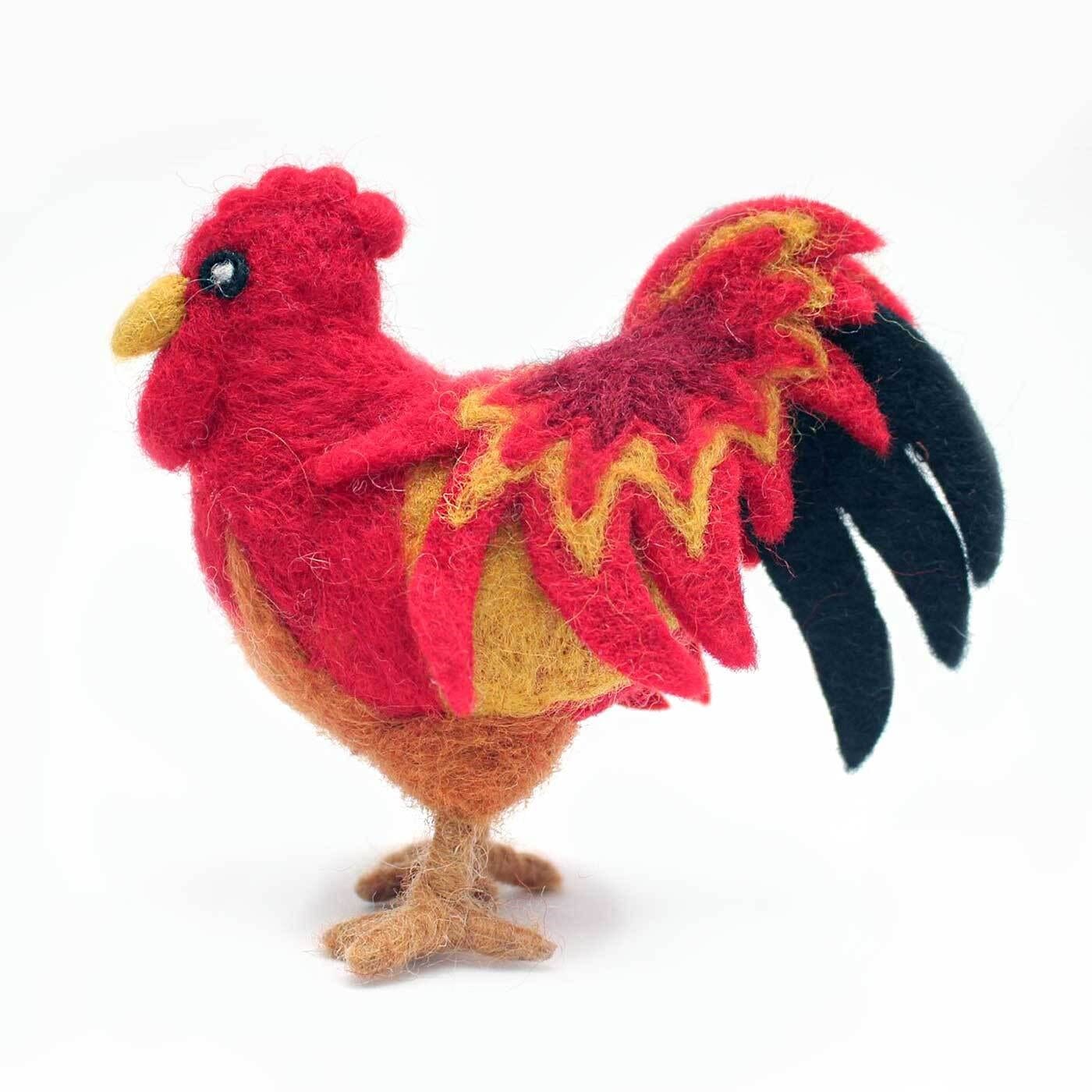 Felted Wool Rooster Ornament | prettycleanshop