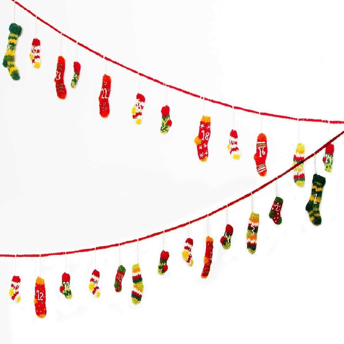 Advent Calendar Stocking Garland-Garlands-Pretty Clean Shop