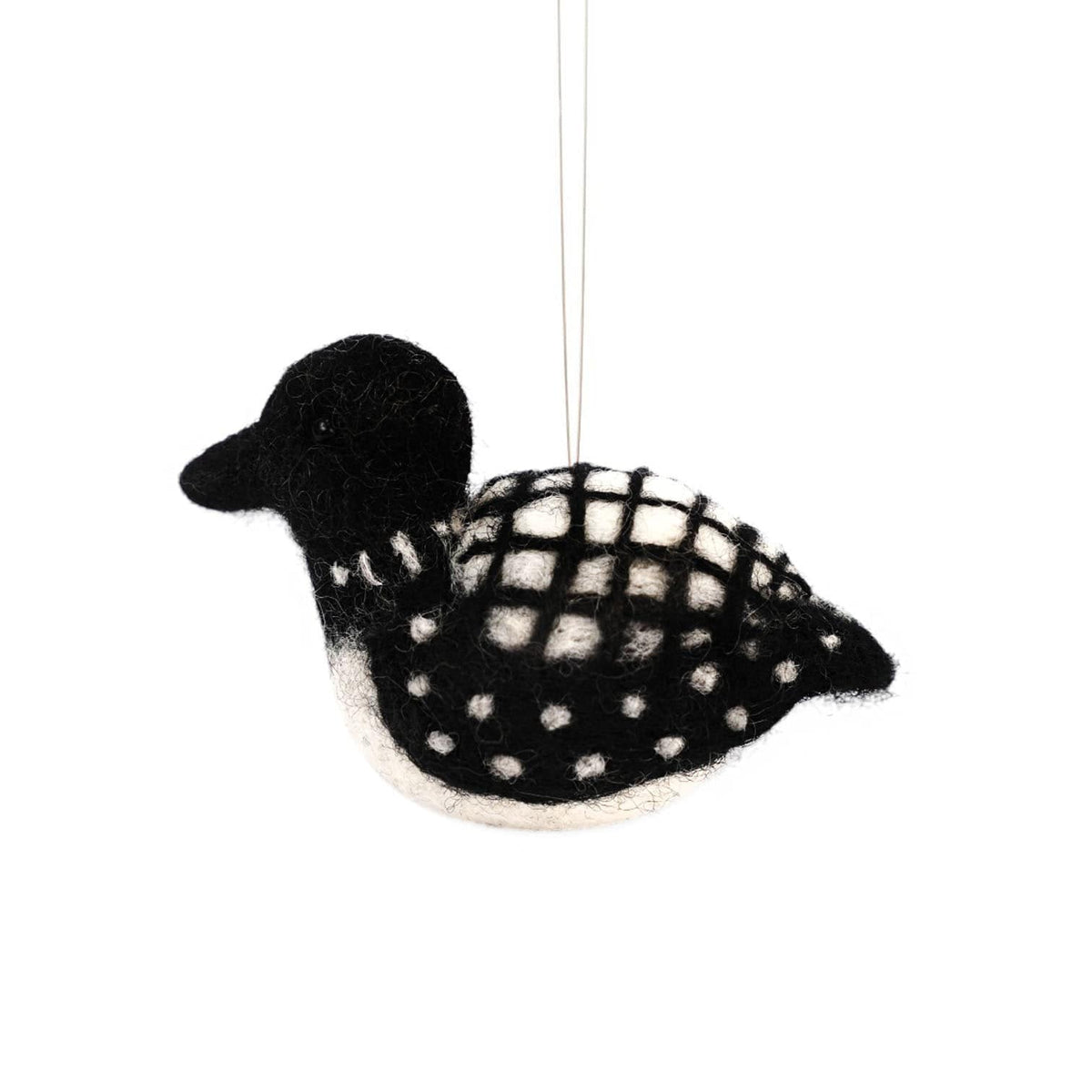 Felted Wool Loon Ornament