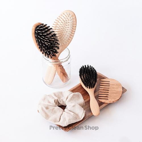 Hairbrush Luxury Olivewood with Maple Pins | prettycleanshop