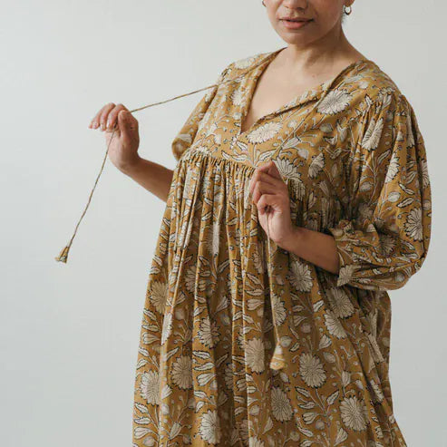 Mira Midi Dress - Gold Sona | prettycleanshop