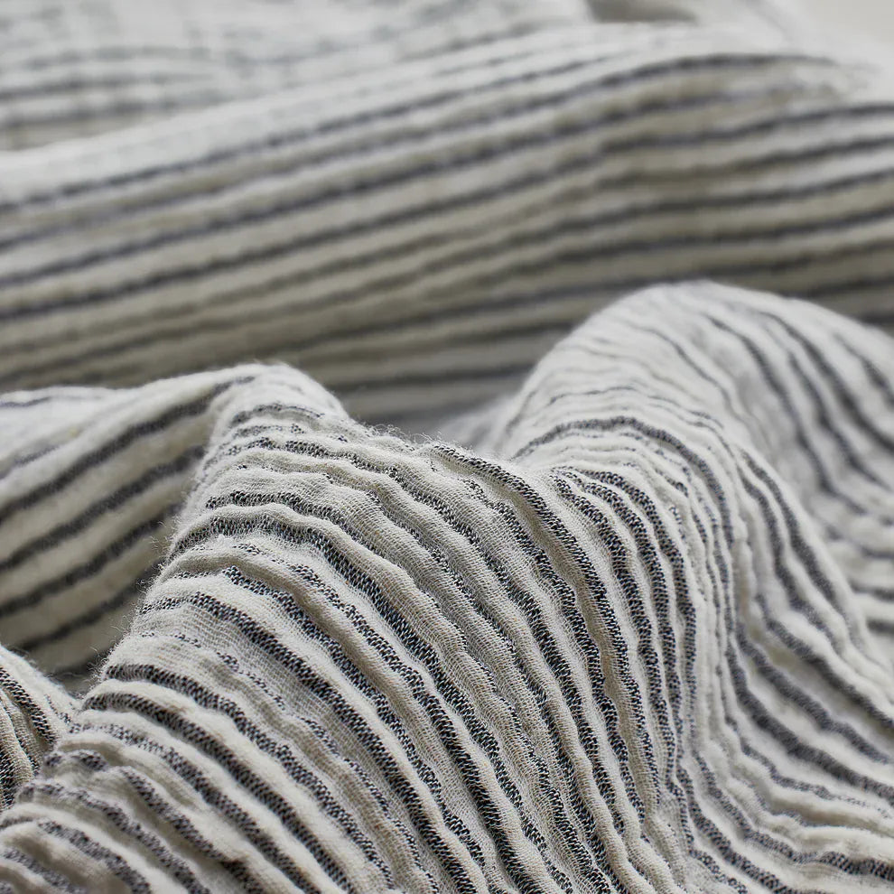 Striped Crinkle Pocketed Pant - Charcoal | prettycleanshop