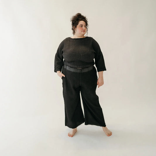 Crinkle Drawstring Palazzo Pants Plus | prettycleanshop.myshopify.com