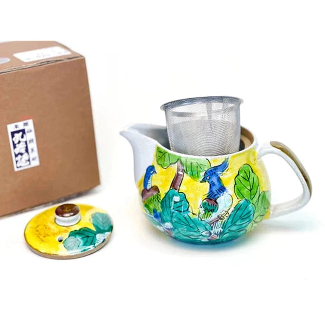 Kutani Ware Peacock Japanese Porcelain Teapot | prettycleanshop