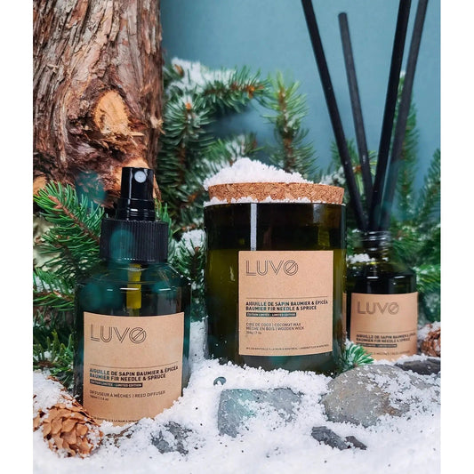 Luvo Wooden Wick & Coconut Wax Candle - Juniper & Balsam Spruce Living Luvo Candles Prettycleanshop