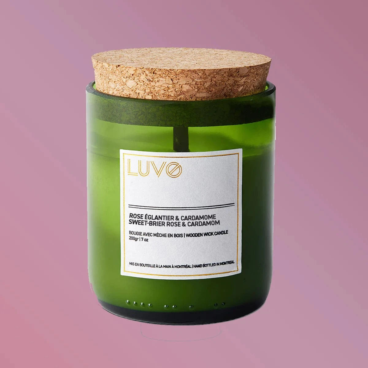 Wooden Wick & Coconut Wax Candle - Sweet Brier Rose & Cardamom | prettycleanshop