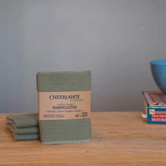 Organic Cotton Muslin Washcloth, Kitchen Cloth, Hankie or Napkin | prettycleanshop