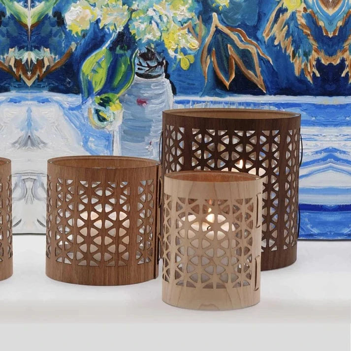 Mid Century Modern Walnut Lantern | prettycleanshop