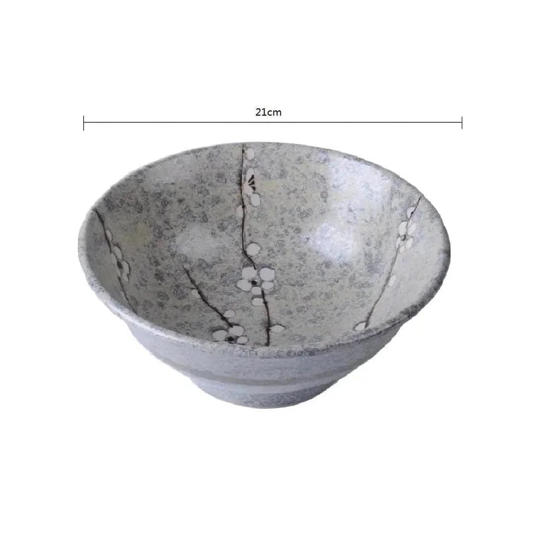 Mino Yaki Early Spring Japanese Porcelain Big Soup Bowl - 21cm-Bowls-Pretty Clean Shop