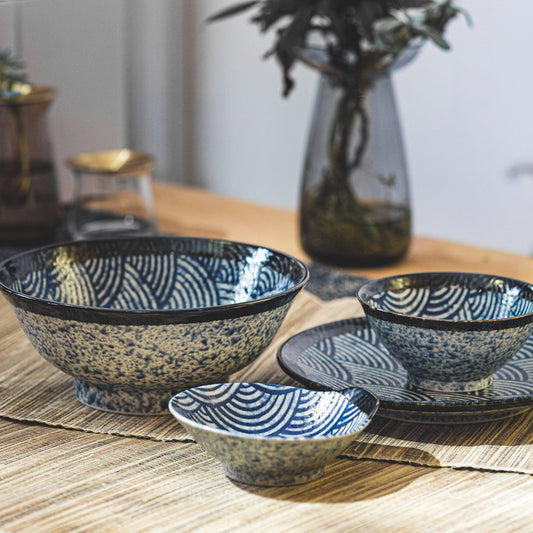 Mino Yaki Wave Qing Hai Bo Japanese Porcelain Plate