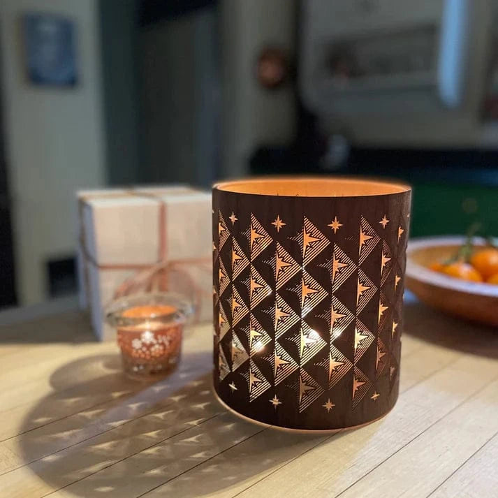 Modern Star Walnut Lantern | prettycleanshop