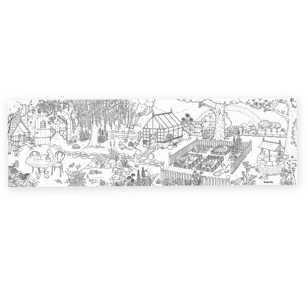 Promenade au jardin (A Walk in the Garden) Giant Colouring Poster by Moulin Roty