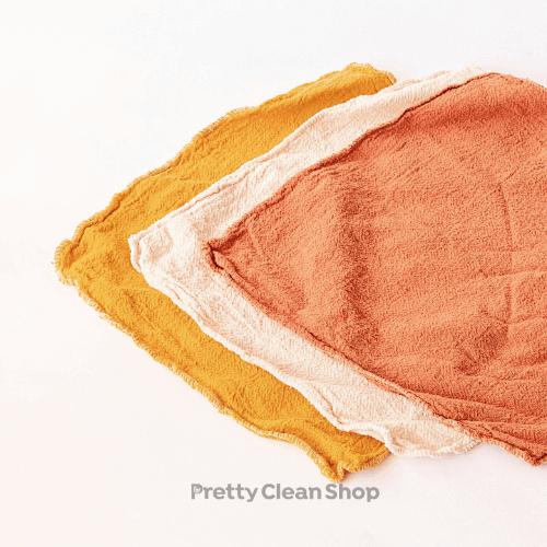 Multi-Purpose Cleaning Cloths - Natural + Mustard + Brick - by Redecker