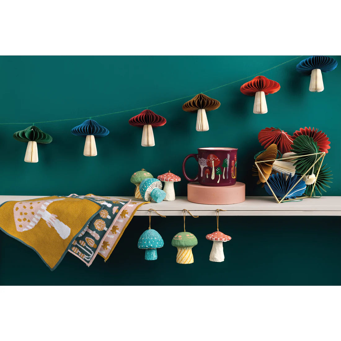Mache Ornaments - Mushroom Gems