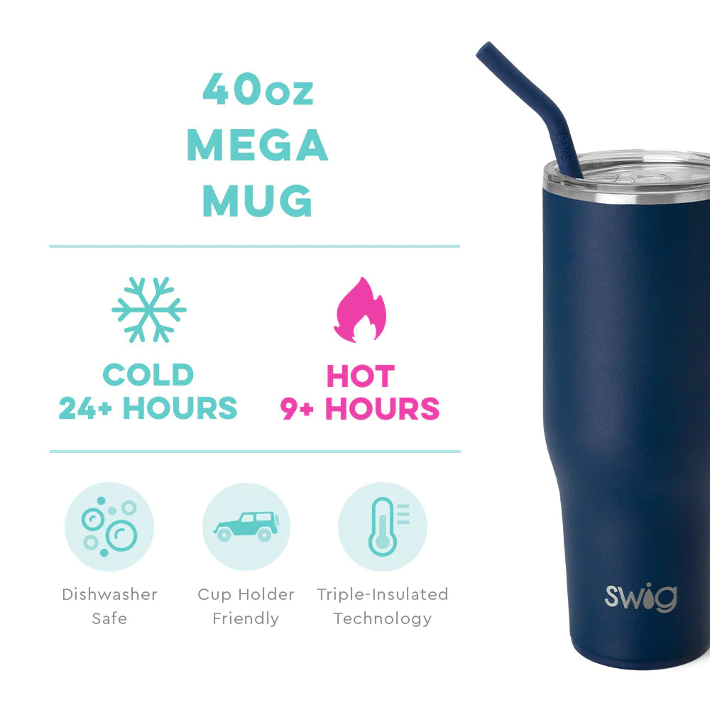 Navy Mega Mug (40oz) - Swig Life