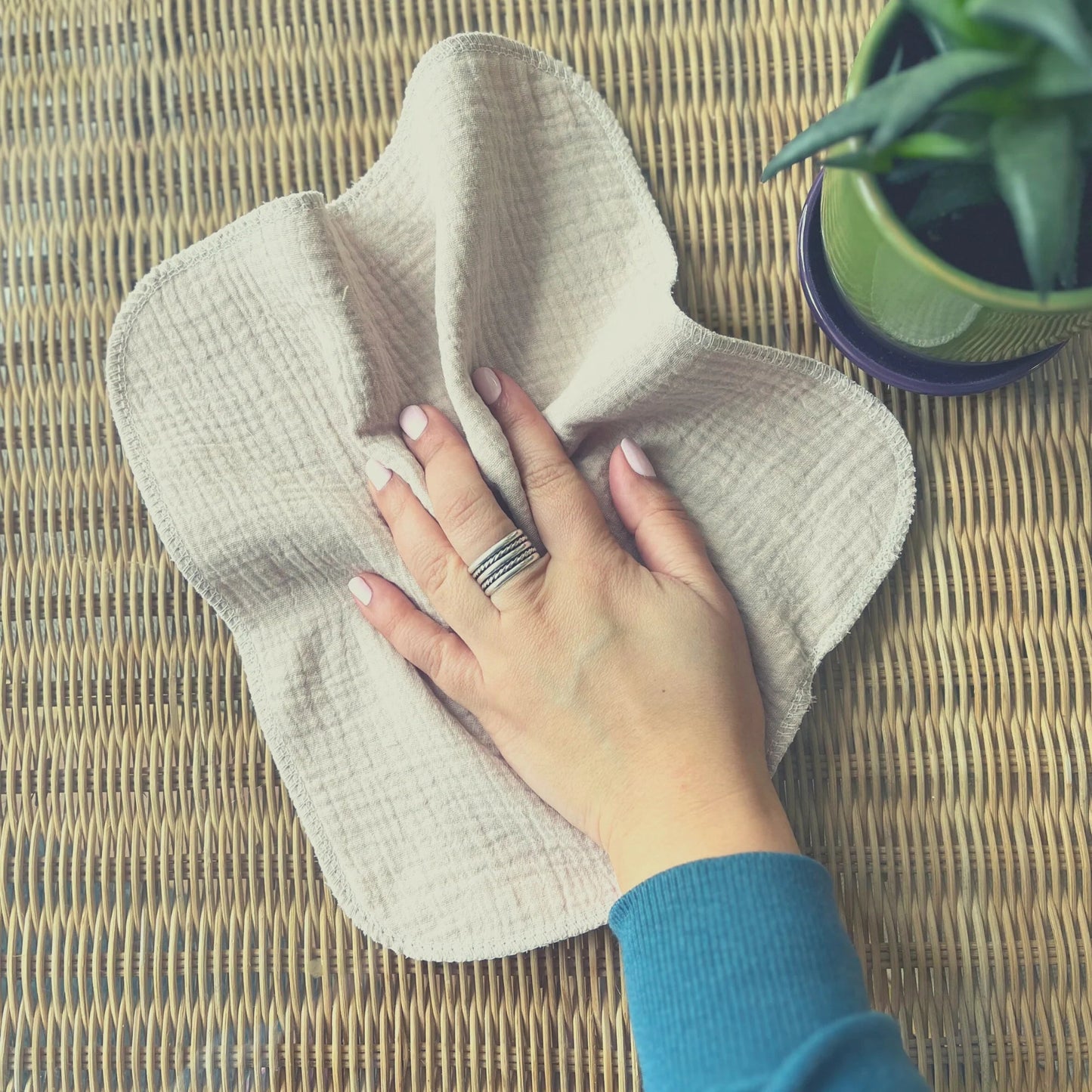 Organic Cotton Muslin Washcloth • Kitchen Cloth • Hankie • Napkin •