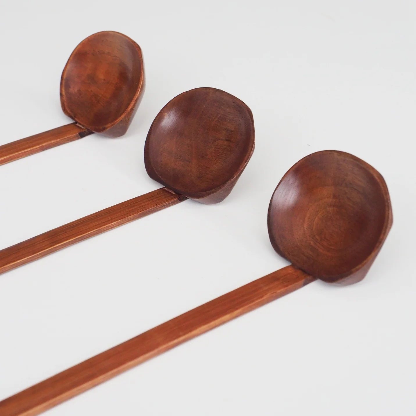 Handmade ramen spoon - dark bamboo wood